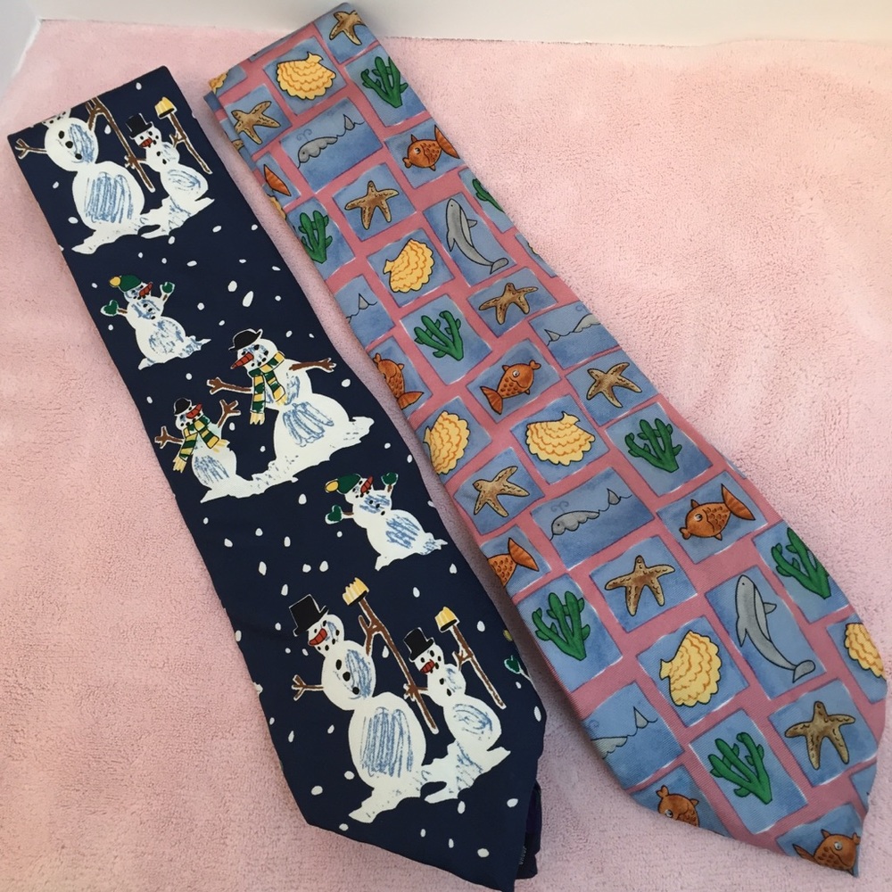Save The Children Ties Bundle of Two Vintage Silk